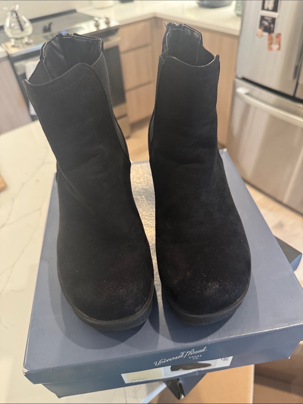 Black Suede Ankle Boots - Women